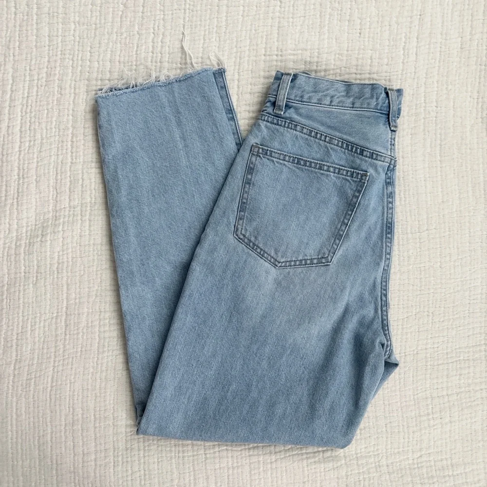 Uniqlo Light Blue High Rise Ripped Jeans - Picture 3 of 4